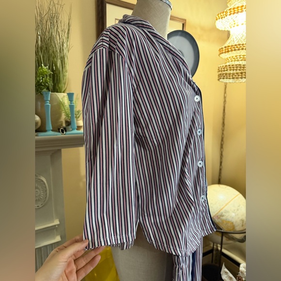ROOM SERVICE Cozy Cool Pajamas In Cameo/ Ink/ Pink Stripe - Picture 13 of 15